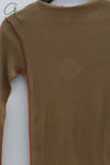 BASERANGE Ribbed Long Sleeve Top T-Shirt TTVL Collection France BAS-TTVL-RB-AU24-FCZ Emerald Brown